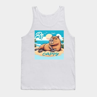 Funny Capybara Saying Meme, Be Cappy, Dont Worry Tank Top